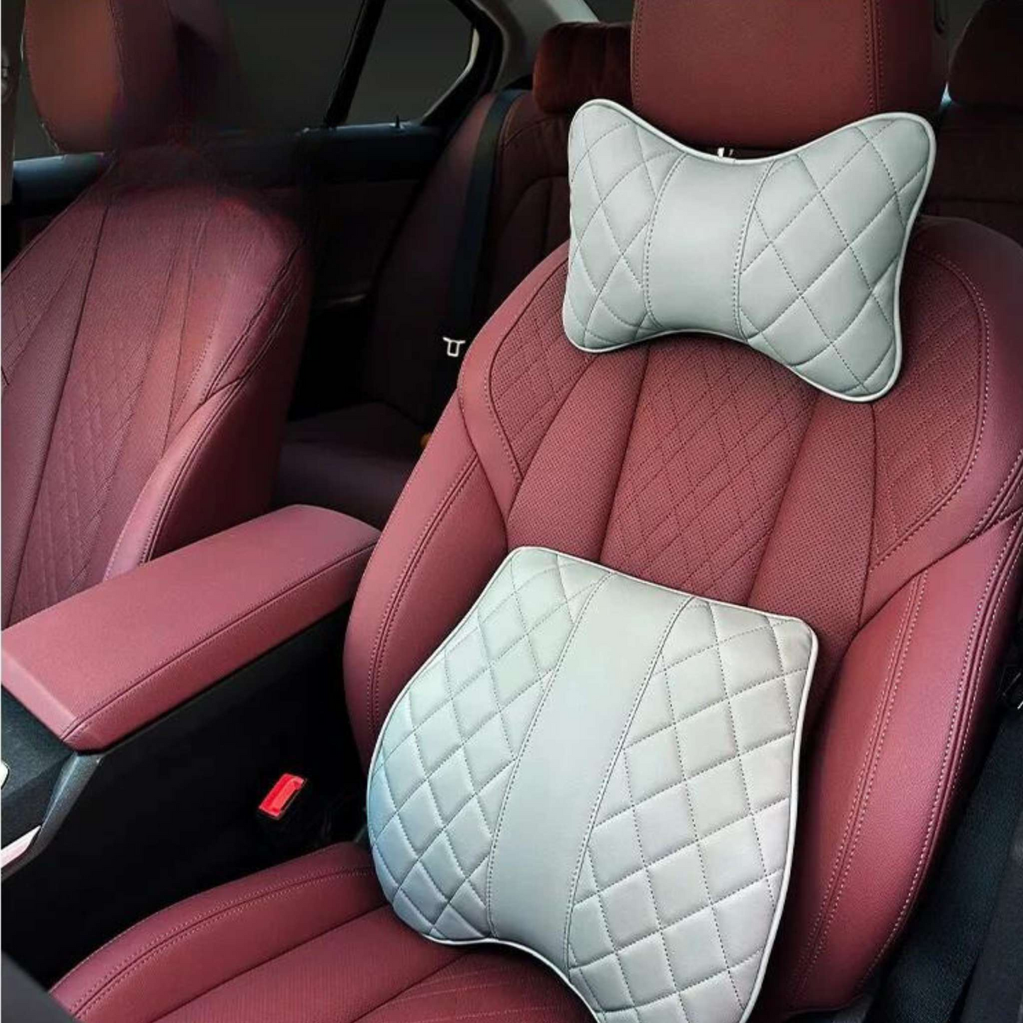 Premium Diamond Stitching Seat Cushion & Lumbar Support