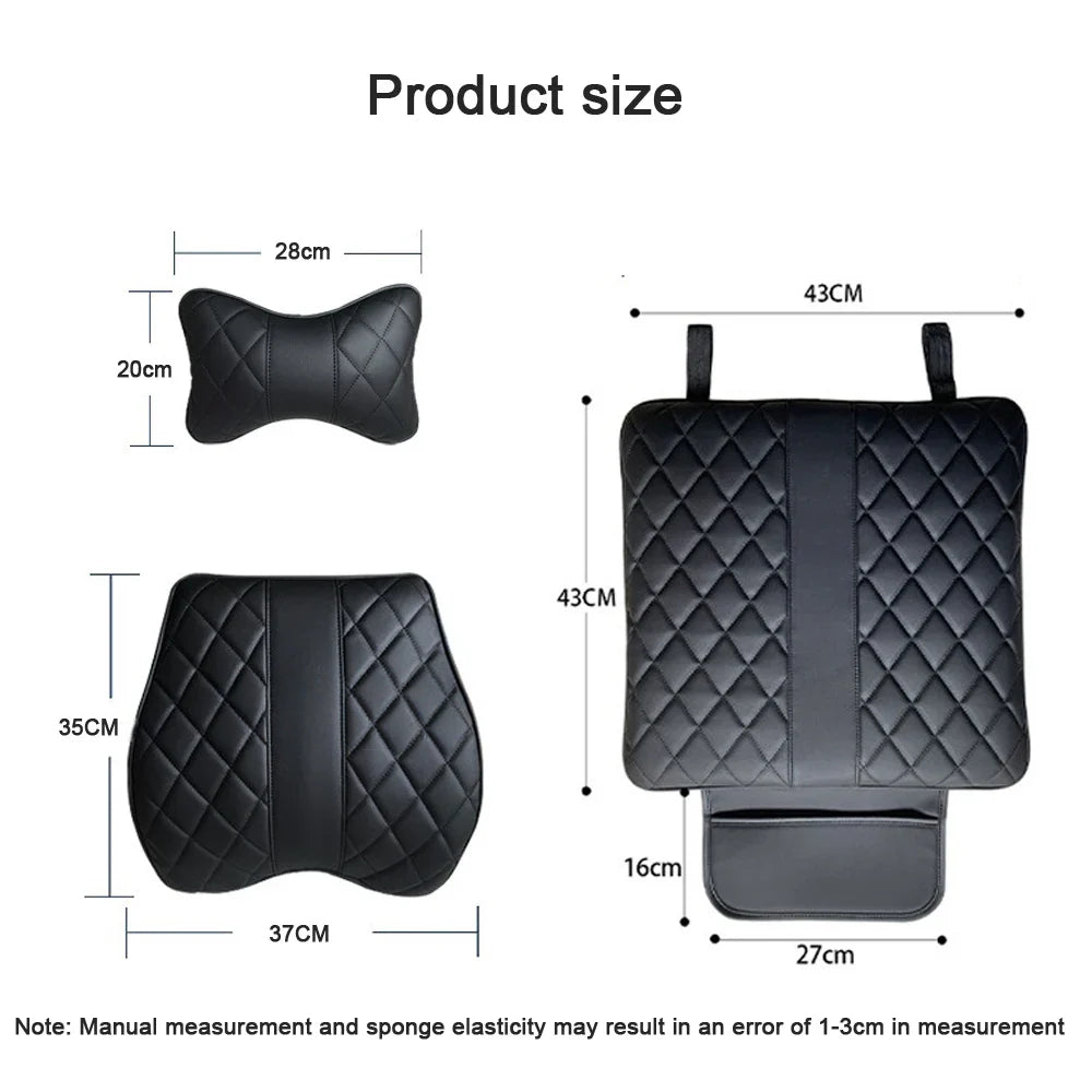 Premium Diamond Stitching Seat Cushion & Lumbar Support