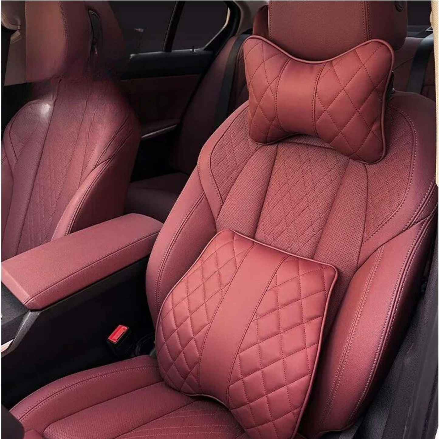 Premium Diamond Stitching Seat Cushion & Lumbar Support