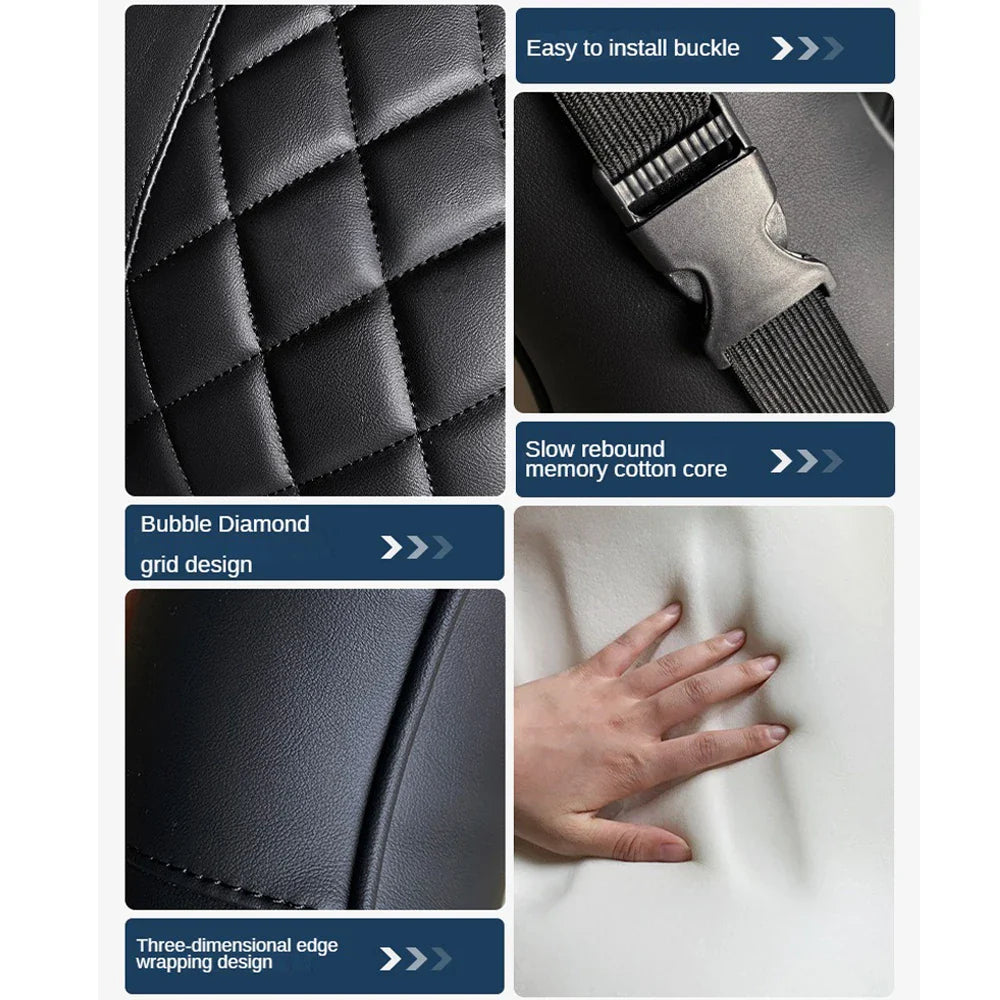 Premium Diamond Stitching Seat Cushion & Lumbar Support