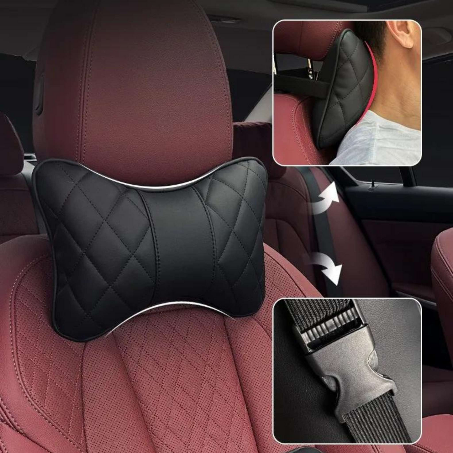Premium Diamond Stitching Seat Cushion & Lumbar Support