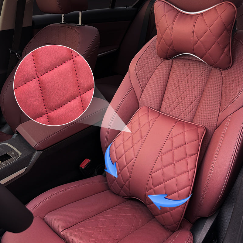Premium Diamond Stitching Seat Cushion & Lumbar Support