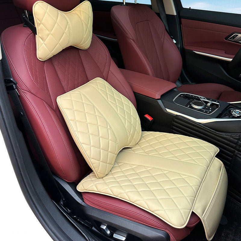 Premium Diamond Stitching Seat Cushion & Lumbar Support