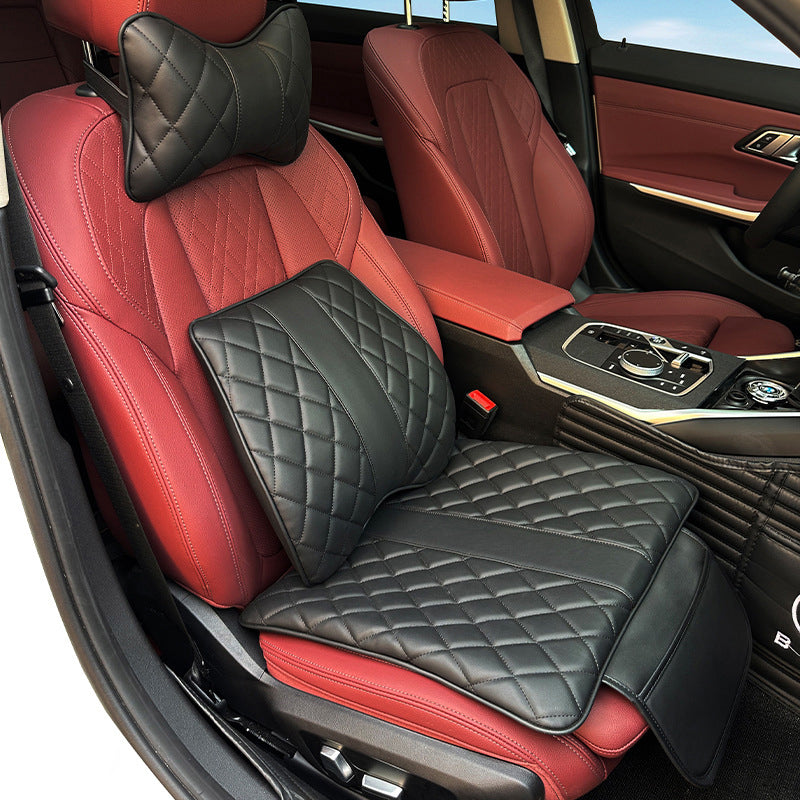 Premium Diamond Stitching Seat Cushion & Lumbar Support