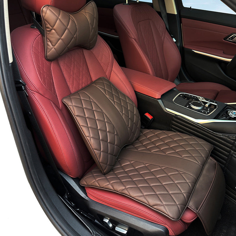 Premium Diamond Stitching Seat Cushion & Lumbar Support