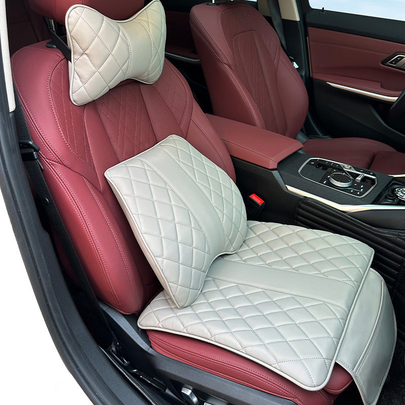 Premium Diamond Stitching Seat Cushion & Lumbar Support