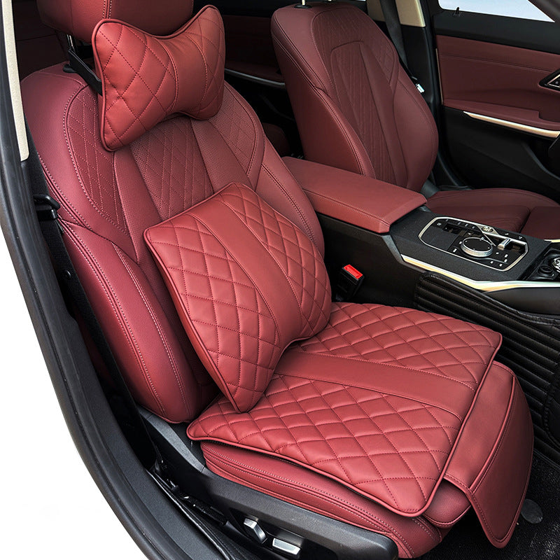 Premium Diamond Stitching Seat Cushion & Lumbar Support