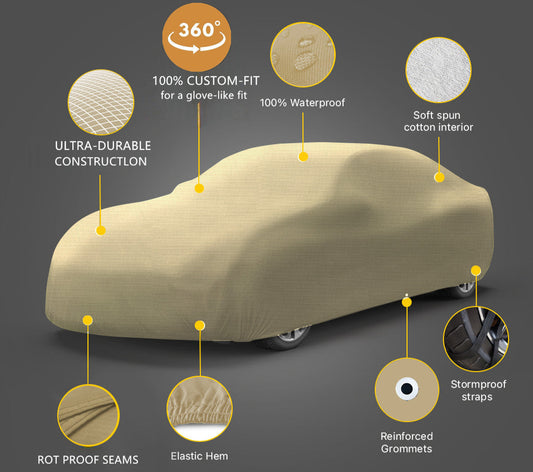 Premium Edition Custom Car Cover Khaki
